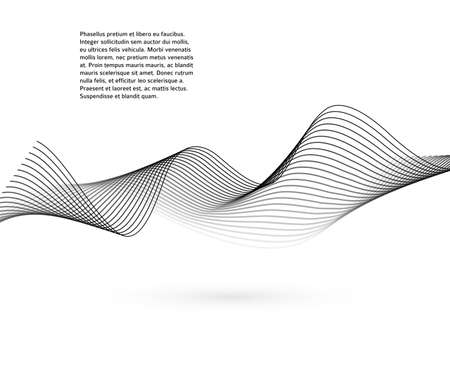 Design elements. Wave of many glittering lines. Abstract glow wavy stripes on white background isolated. Creative line art. Vector illustration EPS 10. Colourful waves with lines created using Blendのイラスト素材