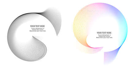 Design elements. Wave of many glittering lines. Abstract glow wavy stripes on white background isolated. Creative line art. Vector illustration EPS 10. Colourful waves with lines created using Blendのイラスト素材