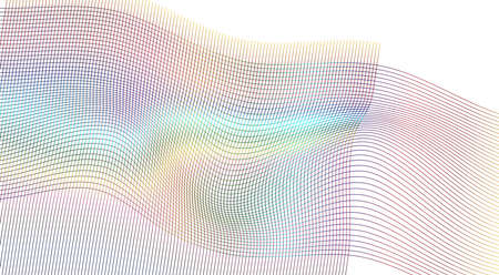Design elements. Wave of many glittering lines circle ring. Abstract glow wavy stripes on white background isolated. Vector illustration EPS 10. Glitter waves with lines created using Blend Toolのイラスト素材