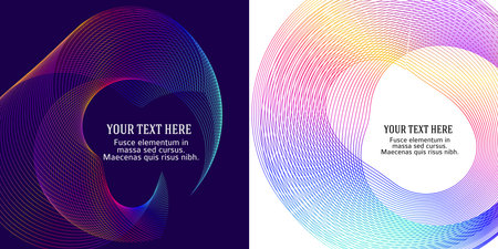 Design elements. Wave of many glittering lines. Abstract glow wavy stripes on white background isolated. Creative line art. Vector illustration EPS 10. Colourful waves with lines created using Blendのイラスト素材