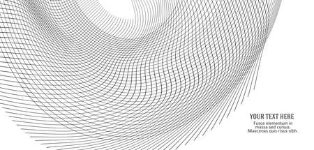 Design elements. Wave of many glittering lines. Abstract glow wavy stripes on white background isolated. Creative line art. Vector illustration EPS 10. Colourful waves with lines created using Blendのイラスト素材