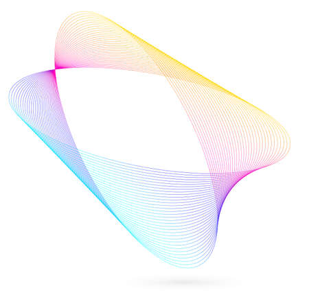 Design elements. Wave of many glittering lines. Abstract glow wavy stripes on white background isolated. Creative line art. Vector illustration EPS 10. Colourful waves with lines created using Blendのイラスト素材