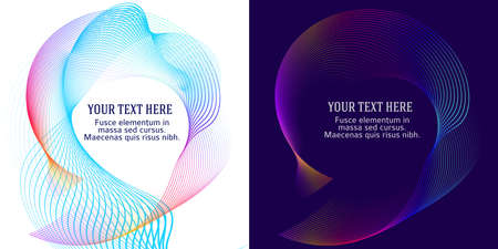 Design elements. Wave of many glittering lines. Abstract glow wavy stripes on white background isolated. Creative line art. Vector illustration EPS 10. Colourful waves with lines created using Blendのイラスト素材