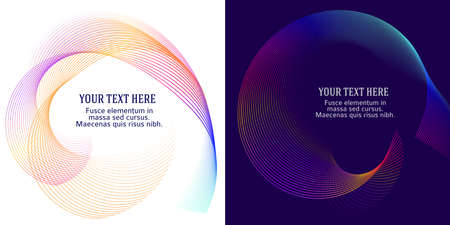 Design elements. Wave of many glittering lines. Abstract glow wavy stripes on white background isolated. Creative line art. Vector illustration EPS 10. Colourful waves with lines created using Blendのイラスト素材