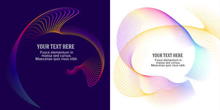 Design elements. Wave of many glittering lines. Abstract glow wavy stripes on white background isolated. Creative line art. Vector illustration EPS 10. Colourful waves with lines created using Blendのイラスト素材