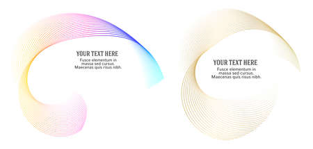 Design elements. Wave of many glittering lines. Abstract glow wavy stripes on white background isolated. Creative line art. Vector illustration EPS 10. Colourful waves with lines created using Blendのイラスト素材