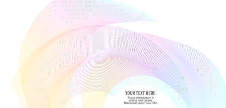 Design elements. Wave of many glittering lines. Abstract glow wavy stripes on white background isolated. Creative line art. Vector illustration EPS 10. Colourful waves with lines created using Blendのイラスト素材