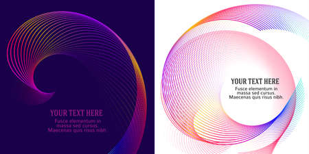Design elements. Wave of many glittering lines. Abstract glow wavy stripes on white background isolated. Creative line art. Vector illustration EPS 10. Colourful waves with lines created using Blendのイラスト素材