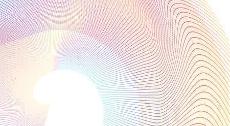 Design elements. Wave of many glittering lines. Abstract glow wavy stripes on white background isolated. Creative line art. Vector illustration EPS 10. Colourful waves with lines created using Blendのイラスト素材
