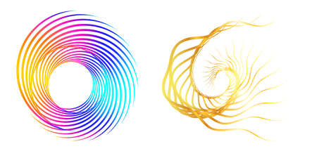 Abstract design element on white background of twisted lines. Vector Illustration eps 10 Golden ratio traditional proportions vector icon beauty salon, for elegant business card, background event partyのイラスト素材