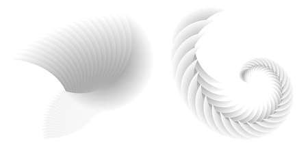 Abstract spiral tor design element on white background of twist lines. Vector Illustration eps 10 for icon beauty salon, for elegant business card, background event party flyer, sea team, ocean shellのイラスト素材