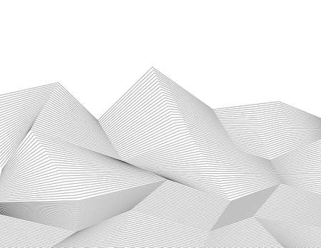 White black color. Linear background. design elements. polygonal lines. Protective layer for banknotes, certificates template. Vector Vector lines of different thicknesses from thin to thick EPS 10のイラスト素材