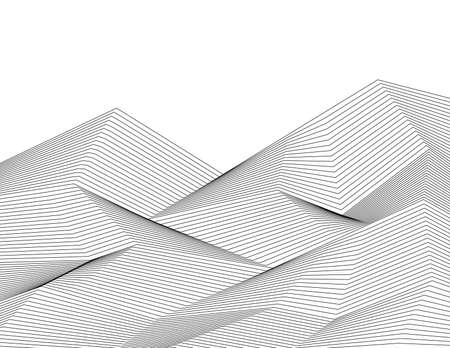 White black color. Linear background. design elements. polygonal lines. Protective layer for banknotes, certificates template. Vector Vector lines of different thicknesses from thin to thick EPS 10のイラスト素材