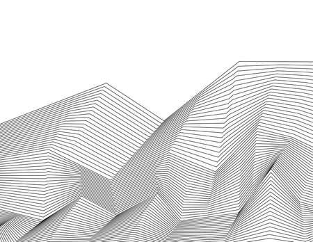 White black color. Linear background. design elements. polygonal lines. Protective layer for banknotes, certificates template. Vector Vector lines of different thicknesses from thin to thick EPS 10のイラスト素材