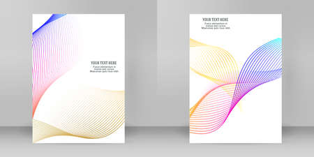design elements. Wave of many glittering lines. Abstract glow wavy stripes on white background isolated. Vector illustration EPS 10. Glitter waves with lines created using Blend Toolのイラスト素材