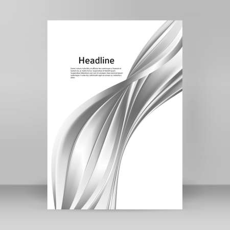 design elements. Wave of many glittering lines. Abstract glow wavy stripes on white background isolated. Vector illustration EPS 10. Glitter waves with lines created using Blend Toolのイラスト素材