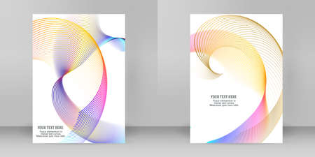 design elements. Wave of many glittering lines. Abstract glow wavy stripes on white background isolated. Vector illustration EPS 10. Glitter waves with lines created using Blend Toolのイラスト素材
