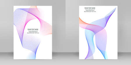 design elements. Wave of many glittering lines. Abstract glow wavy stripes on white background isolated. Vector illustration EPS 10. Glitter waves with lines created using Blend Toolのイラスト素材