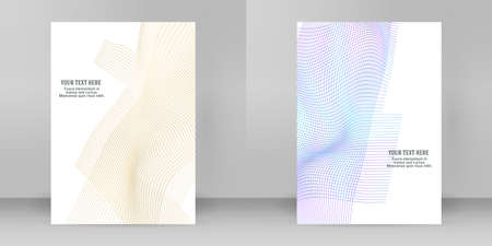 design elements. Wave of many glittering lines. Abstract glow wavy stripes on white background isolated. Vector illustration EPS 10. Glitter waves with lines created using Blend Toolのイラスト素材