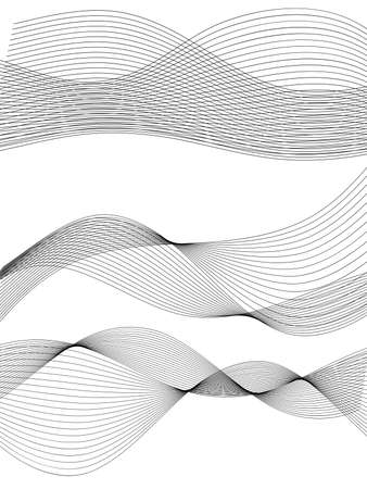 design elements. Wave of many glittering swirl. Abstract glow wavy stripes on white background isolated. creative art. Vector illustration EPS 10. Colorful waves with lines created using Blendのイラスト素材