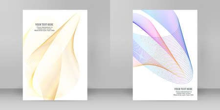 design elements. Wave of many glittering lines. Abstract glow wavy stripes on white background isolated. Vector illustration EPS 10. Glitter waves with lines created using Blend Toolのイラスト素材