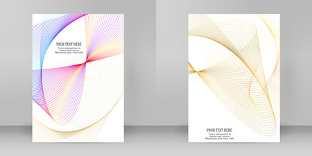 design elements. Wave of many glittering lines. Abstract glow wavy stripes on white background isolated. Vector illustration EPS 10. Glitter waves with lines created using Blend Toolのイラスト素材