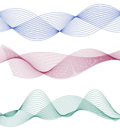 design elements. Wave of many gray lines. Abstract wavy stripes on white background isolated. creative line art. Vector illustration EPS 10. Colorful shiny waves with lines created using Blend Tool.のイラスト素材