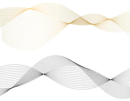 design elements. Wave of many gray lines. Abstract wavy stripes on white background isolated. creative line art. Vector illustration EPS 10. Colorful shiny waves with lines created using Blend Tool.のイラスト素材