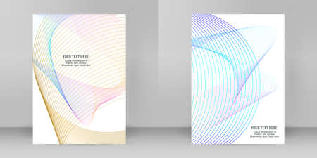 design elements. Wave of many gray lines. Abstract wavy stripes on white background isolated. creative line art. Vector illustration EPS 10. Colorful shiny waves with lines created using Blend Tool.のイラスト素材