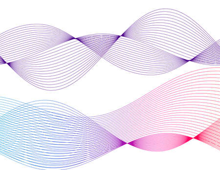 design elements. Wave of many gray lines. Abstract wavy stripes on white background isolated. creative line art. Vector illustration EPS 10. Colorful shiny waves with lines created using Blend Tool.のイラスト素材