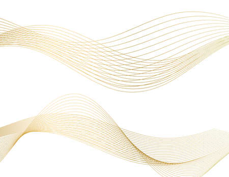 design elements. Wave of many gray lines. Abstract wavy stripes on white background isolated. creative line art. Vector illustration EPS 10. Colorful shiny waves with lines created using Blend Tool.のイラスト素材