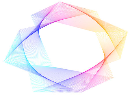 design elements. Wave of many purple lines circle ring. Abstract vertical wavy stripes on white background isolated. Vector illustration EPS 10. Colorful waves with lines created using Blend Toolのイラスト素材