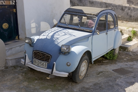 Poros, Greece - September 27: Retro car on September 27, 2014 in the island of Poros, Greece. Citroen - the French automaker, one of the largest in the world.のeditorial素材