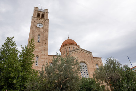 Orthodox church on Aegina island, Greeceの写真素材