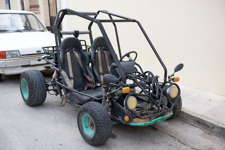 The sport bike at Aegina island in Greeceの写真素材