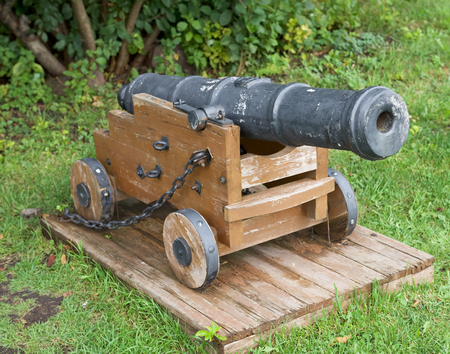 The old cannon in the Korela fortress (Kexholm) in Priozerskのeditorial素材
