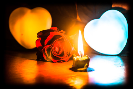 Rose and heartsの写真素材