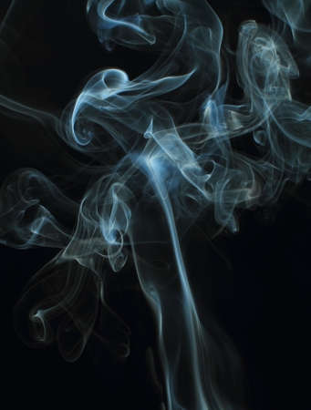 Abstract white smoke texture on black background Plume of smoke wave design wallpaperの写真素材