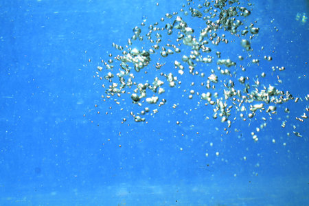 fresh water with underwater bubbles texture backgroundの写真素材
