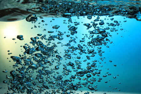 fresh water with underwater bubbles texture background abstract liquid bubbles aqua design wallpaper