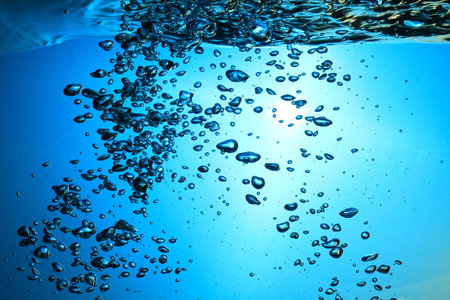 fresh water with underwater bubbles texture background abstract liquid bubbles aqua design wallpaper