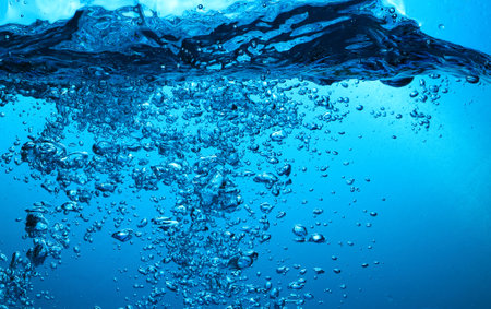 fresh water with underwater bubbles texture background