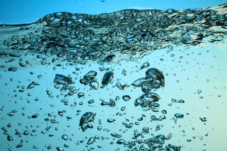 fresh water with underwater bubbles texture background