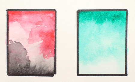Abstract design watercolor picture painting illustration background Colorful aquarelle wash drawing design wallpaperの写真素材