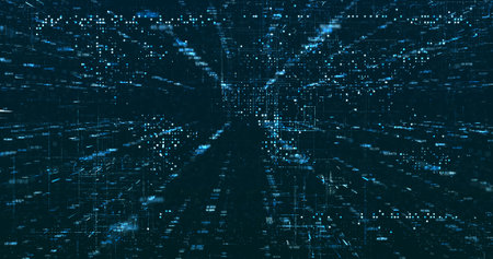 Abstract digital technology background. Big data visualization. 3D rendering.