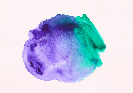 Abstract watercolor hand painted background. Blue, green and purple colors.の写真素材