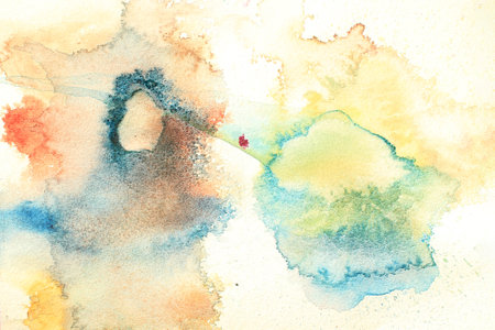Abstract watercolor background. Hand-drawn illustration on paper texture.の写真素材