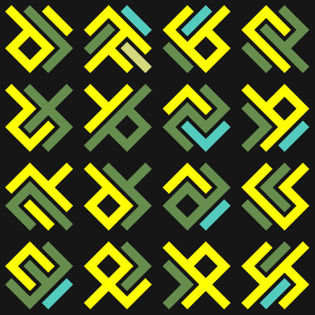 Asemic Glyph writing hieroglyph imitation generative illustrationのイラスト素材