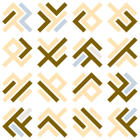 Asemic Glyph writing hieroglyph imitation generative illustrationのイラスト素材