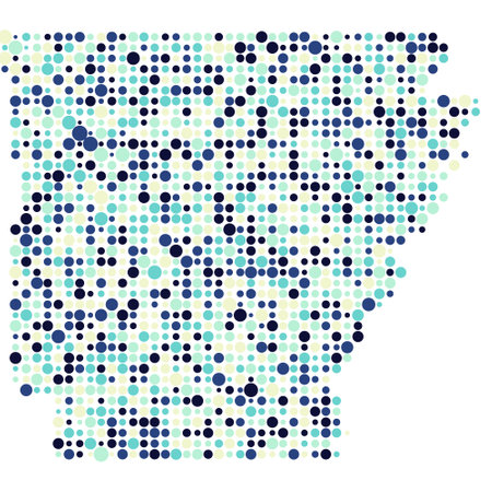 Arkansas Map Silhouette Pixelated generative pattern illustrationのイラスト素材